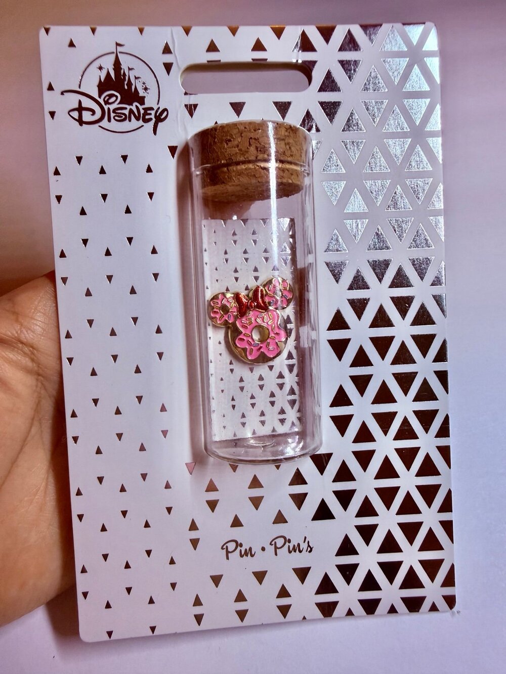 Disney Pin Minnie Mouse Enamel Pin in Glass Bottle